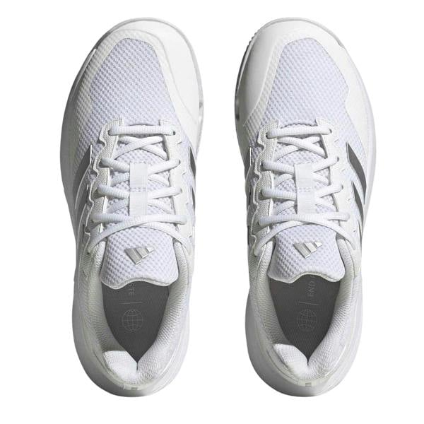Adidas Womens/Ladies GameCourt 2.0 3 Stripes Tennis Shoes - White - 