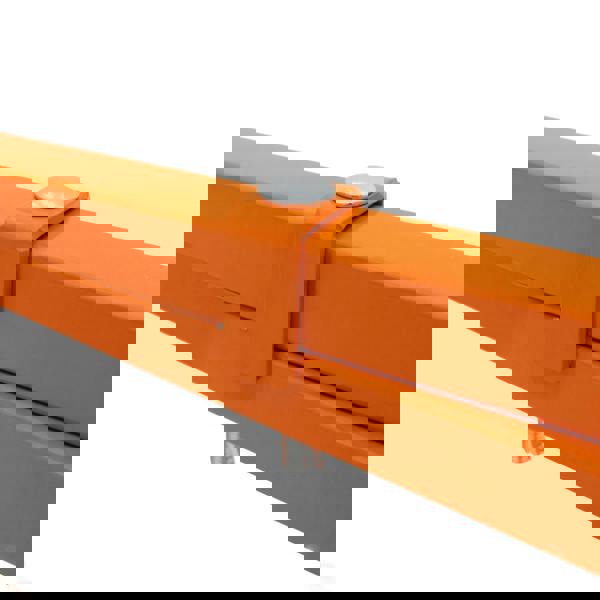 Bright orange mortar board stand featuring a sturdy metal frame, 750mm high, with a secure fastening for stability and durability