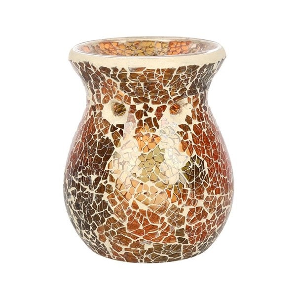 Serano Small Brown Crackle Oil Burner and Wax Warmer