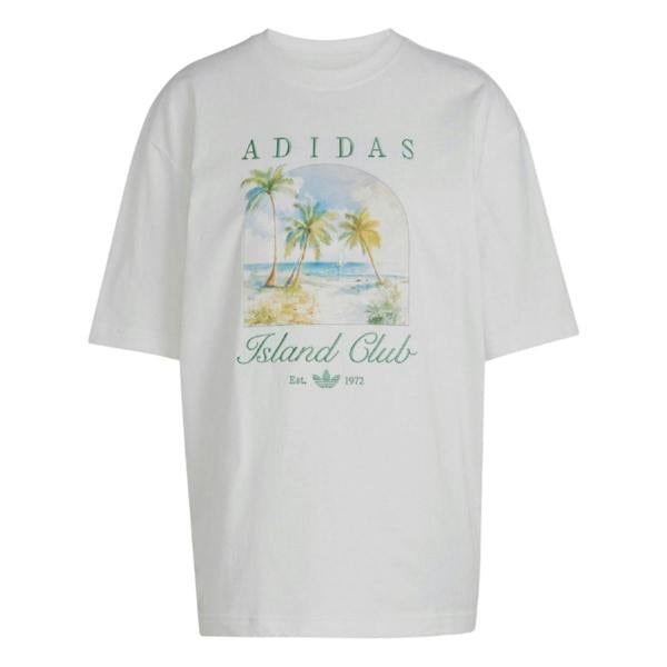 Adidas Childrens/Kids Island Club Oversized T-Shirt - White - 