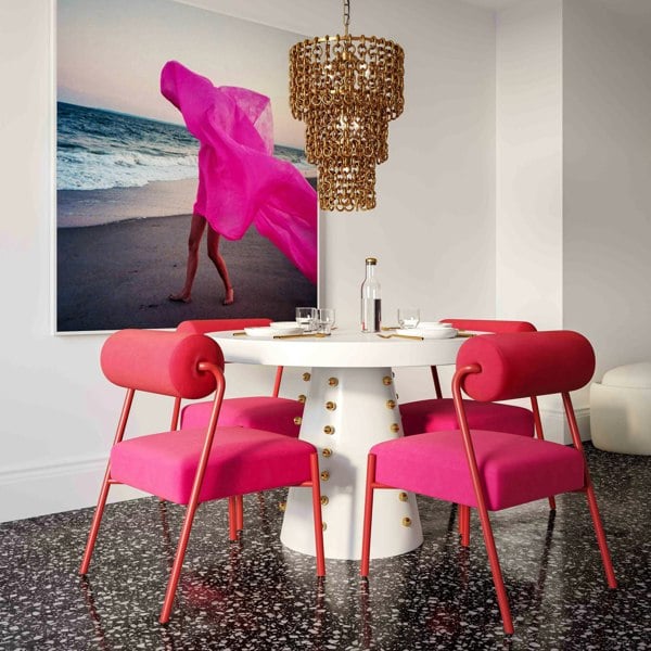 Furniture Edit Jolene Hot Pink Velvet Dining Chair - Set of 2