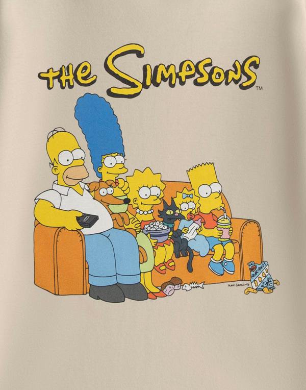 The Simpsons Unisex Kids Beige Couch Short Sleeved T-Shirt