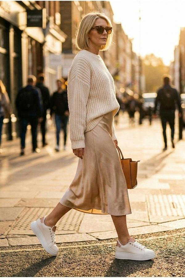 Sophie Womens Classic Platform Trainers - Gold