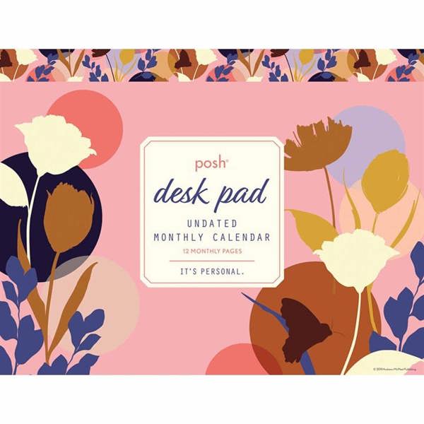 Andrews McMeel Publishing Posh Monthly Perpetual Desk Pad, Perpetual Calendars and Diaries, Month To View, Basics, Gift