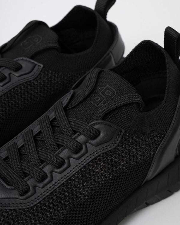 BOSS Orange Motion Sock Trainers With Knitted Uppers - Black 005 - logo detail