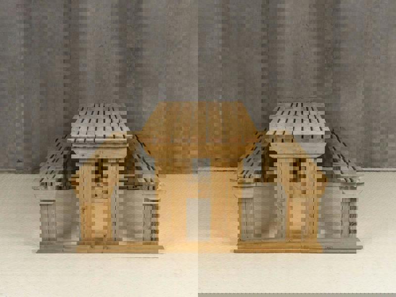 Abies Rounded Picnic Table and Benches Set - Rustic Finish Wooden Outdoor Dining Set for Gardens and Patios