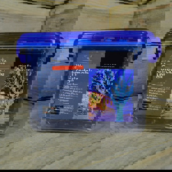 Samuel Alexander 300 Electric Blue LED Super-Long 29.9m Connectable Lights on a Black Cable