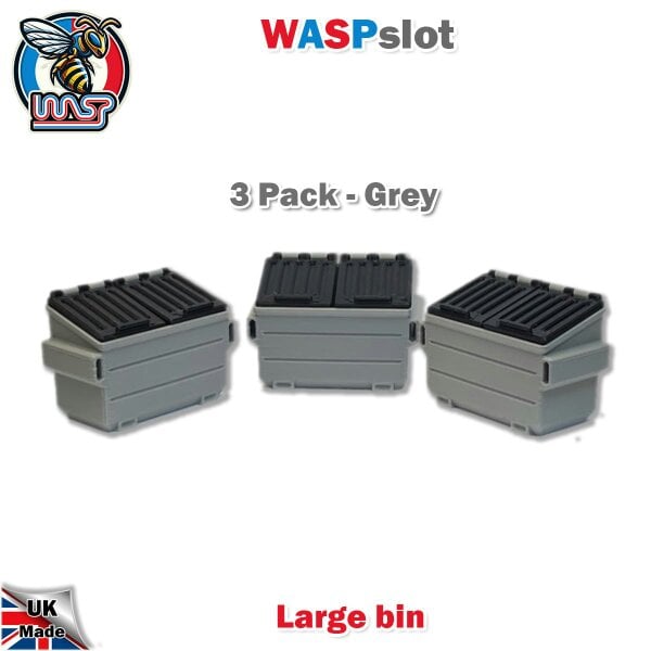MCSlots Trackside Scenery Slot Car Displays 3 x Grey Large Bins 1:32 Wasp