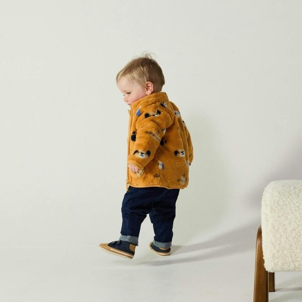 Mini Cuddles Printed Jacket (Mustard)