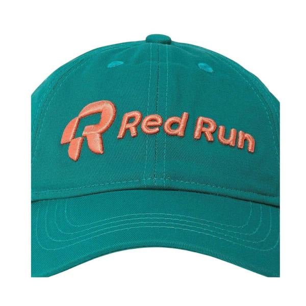 Red Run Embroidered Logo Baseball Cap - Earth Green - 