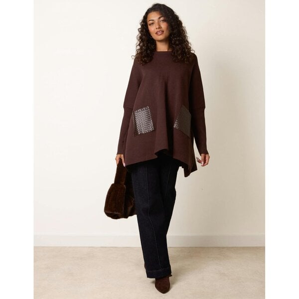 Blue Vanilla Oversized Jumper With Patch Pockets