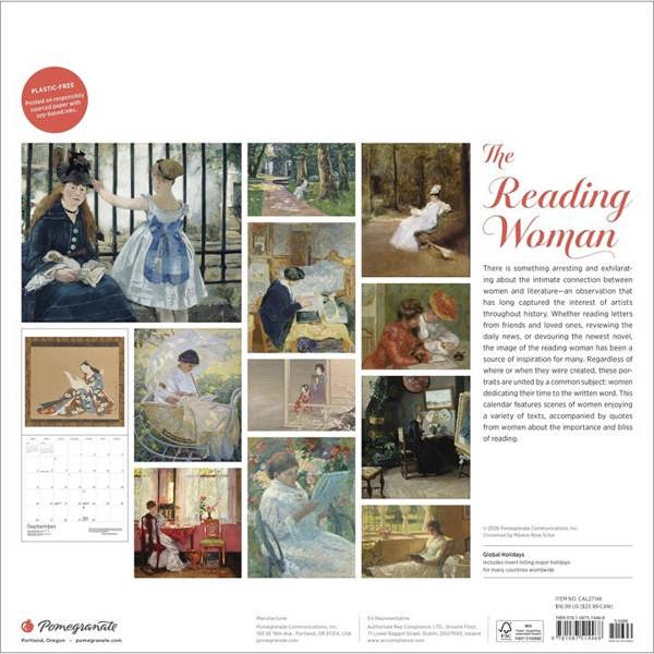 The Reading Woman Calendar 2027, Wall Calendars, Month To View, History & Literature, Gift