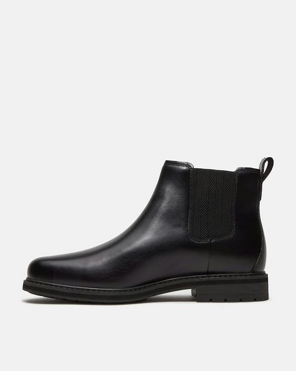 Timberland Stormbucks Mens Full Grain Leather Mid Chelsea Boots - Black | CHO | Designer Mens Chelsea Boots