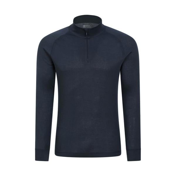 Mountain Warehouse Mens Talus Zip Neck Long-Sleeved Thermal Top - Navy - 