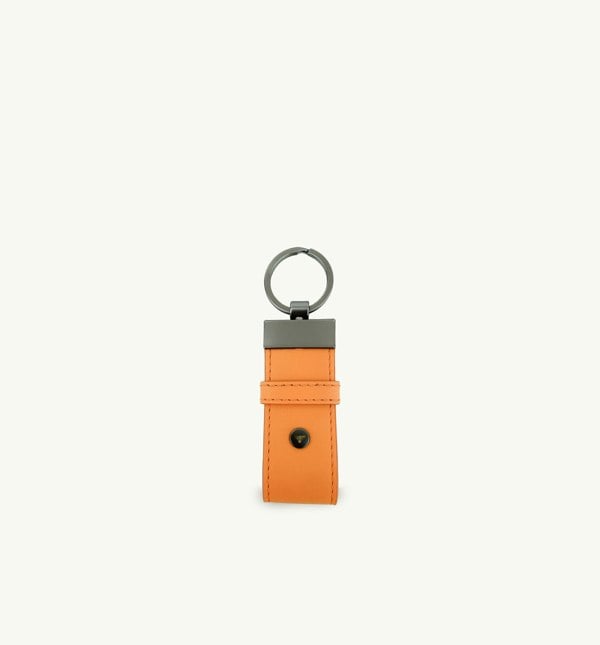 Apatchy London Orange Leather Loop Keyring and Black Cardholder Gift Set