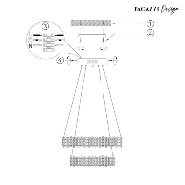 Pagazzi Lighting Ana LED Chrome Tiered Pendant Ceiling Light