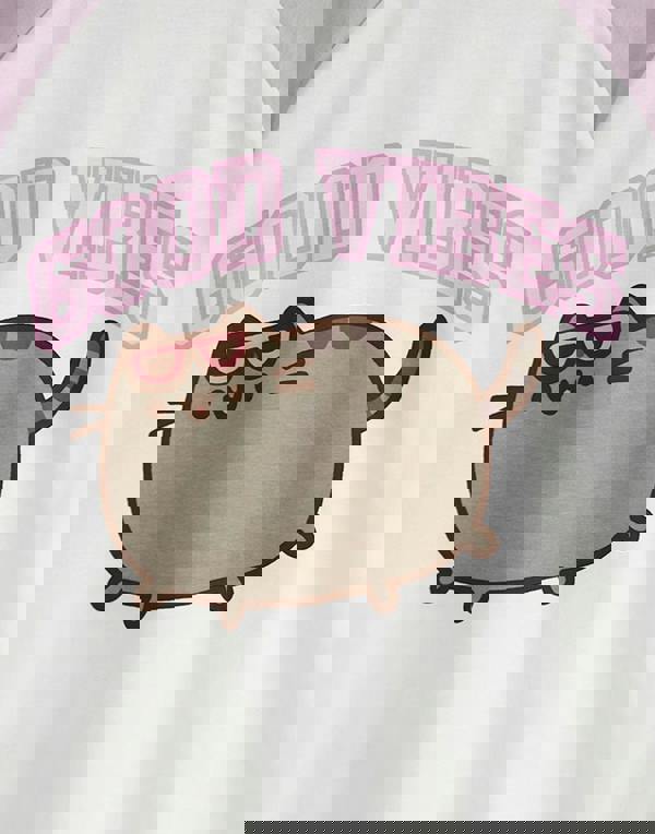 Pusheen Girls White Good Vibes Short Sleeved T-Shirt