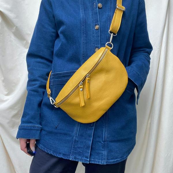 Mustard leather bumbag