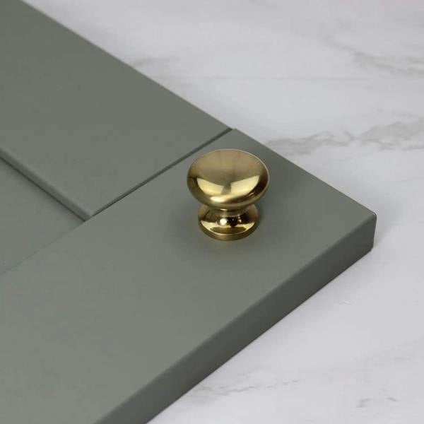 Solid Brass Cabinet Knob - 25mm Diameter