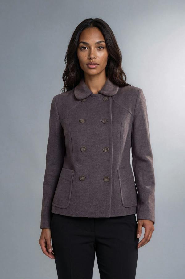 Myles Anthony Smoke Reefer Style Wool & Silk Jacket