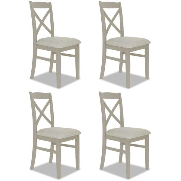 Statement Furniture Florence Crossback Upholstered Seat Dining Chairs Set of 4