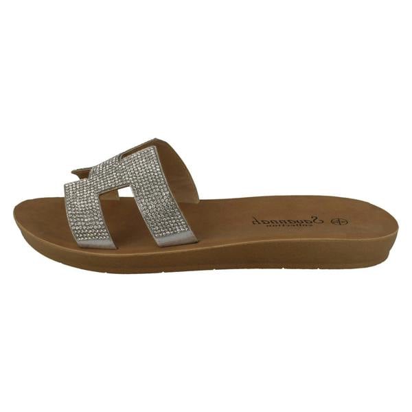 Savannah Ladies Savannah Diamante Vamp Mules