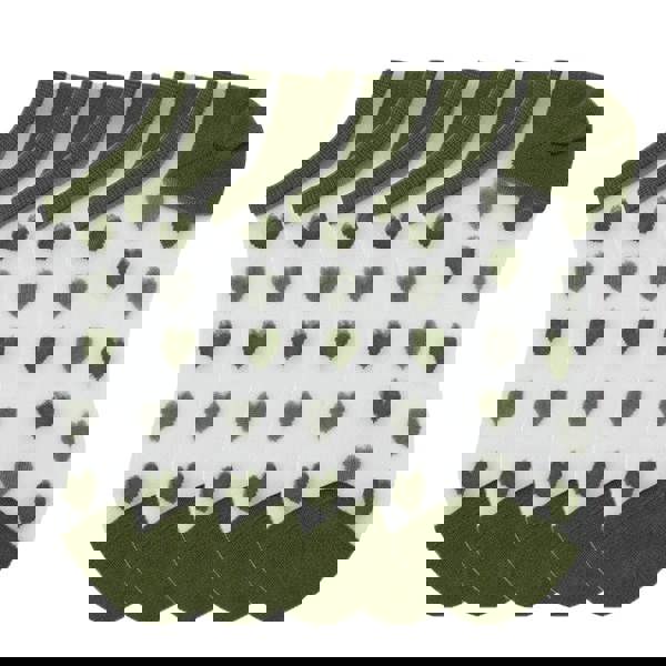 Anyfootwear 5 Pairs Army Green Size 5-9 Heart Tull Glass Silk Design With Transparent Thin Mesh Color Full Nylon Knee Sock 