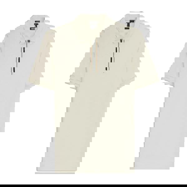 Boss Mens H-Paras 65 Quarter Zip Polo Shirt - White - 