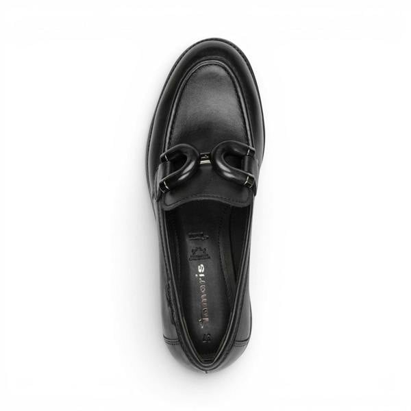 Tamaris Women's Black Leather Loafer Comfort Shoes - 24740-47
