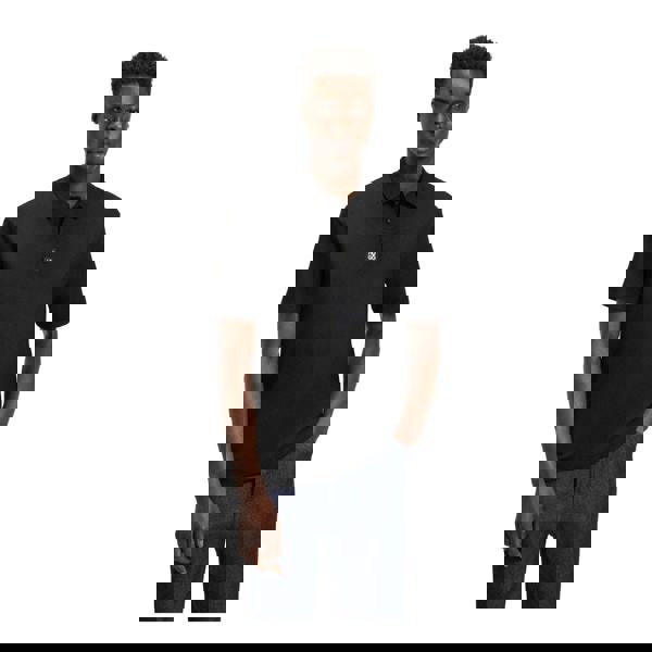 Hugo Mens Deabono Stacked Logo Polo Shirt - Black - 