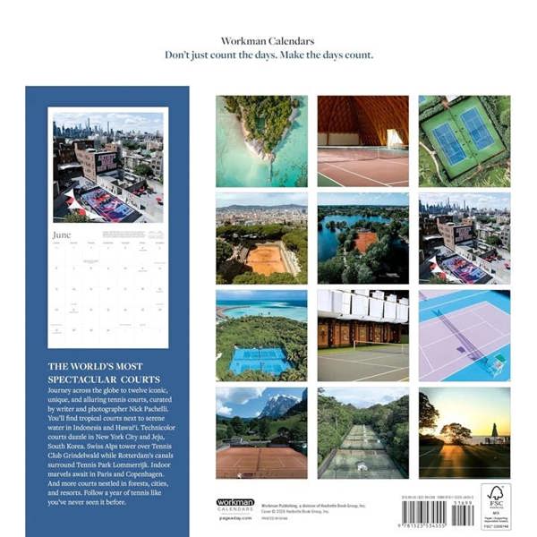 The Tennis Court Calendar 2027, Wall Calendars, Month To View, Sports, Gift