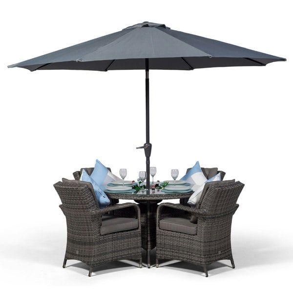 Giardino Arizona Round 4 Seater Patio Dining Set with Ice Bucket Drinks Cooler