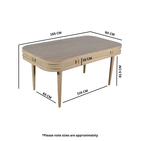 IH Design Carlester Cane And Wood Dining Table