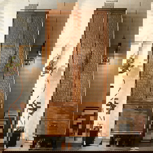 Kaylee Rattan Wardrobe, Solid Wood-Rit Concept-Rit Concept