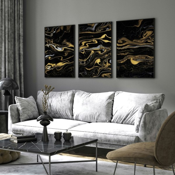 Contemporary living room wall art | set of 3 wall art prints