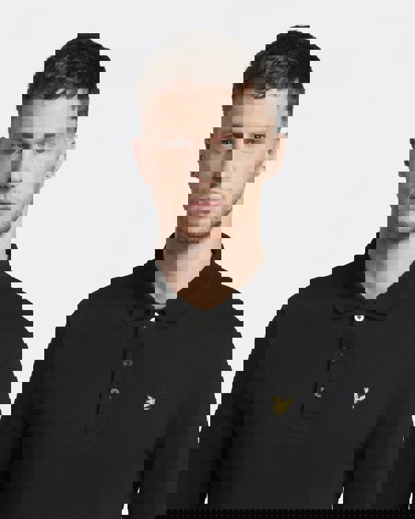 Lyle & Scott Mens Long Sleeve Polo Shirt - Z865 Jet Black