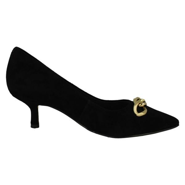 Clarks Ladies Clarks Chain Detailed Kitten Heeled Shoes Violet55 Trim
