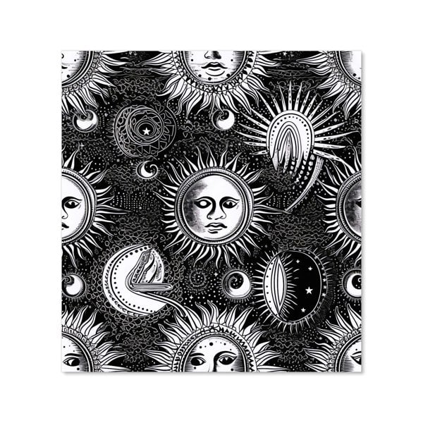 Warren Reed - Designer Moon and Sun Black White Kitchen Splashback