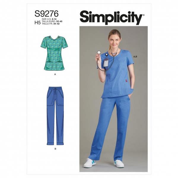 Simplicity Sewing Pattern 9276, Tops, Trousers for Women, H5 (6-8-10-12-14) - Intermediate