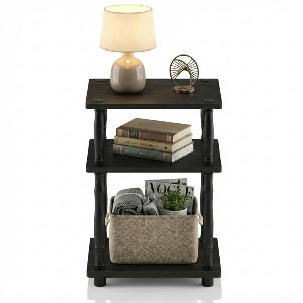 WALPLUS Turn-N-Tube Easy Assembly Multipurpose Shelf with Classic Tubes, French Oak Grey/Black perfect for organized storage and display