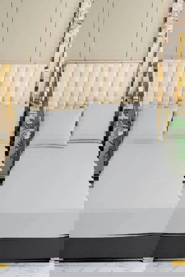 Ezysleep 100% Egyptian Cotton Silver Fitted Sheet