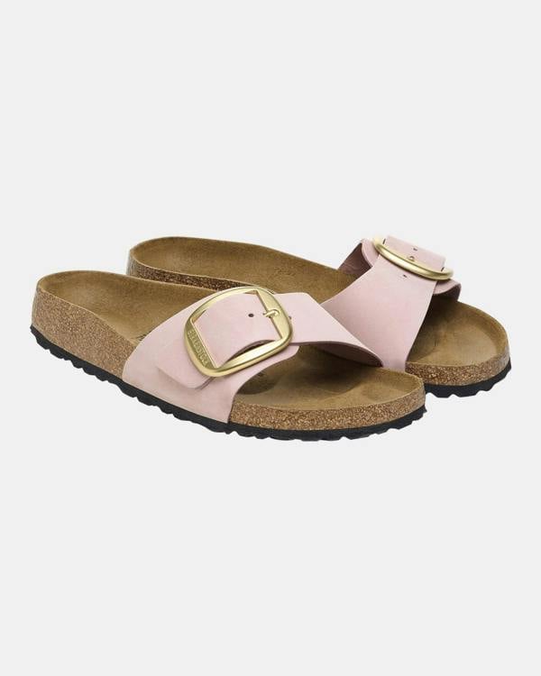 Birkenstock Madrid Big Buckle Womens Nubuck Leather Sandals - Soft Pink | CHO | Designer Womens Sandals