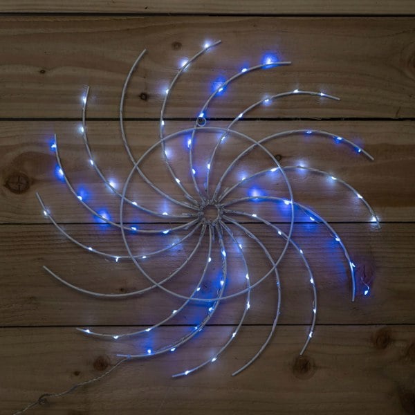 Samuel Alexander 50cm Light up Christmas Catherine Wheel with 96 Blue and White LEDs