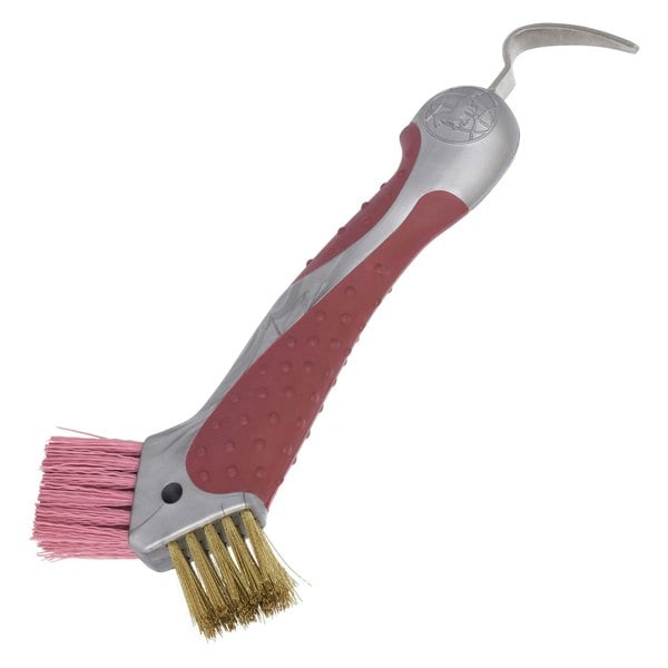 Imperial Riding IRH Horse Hoof Pick & Brush - Rose/Bordeaux