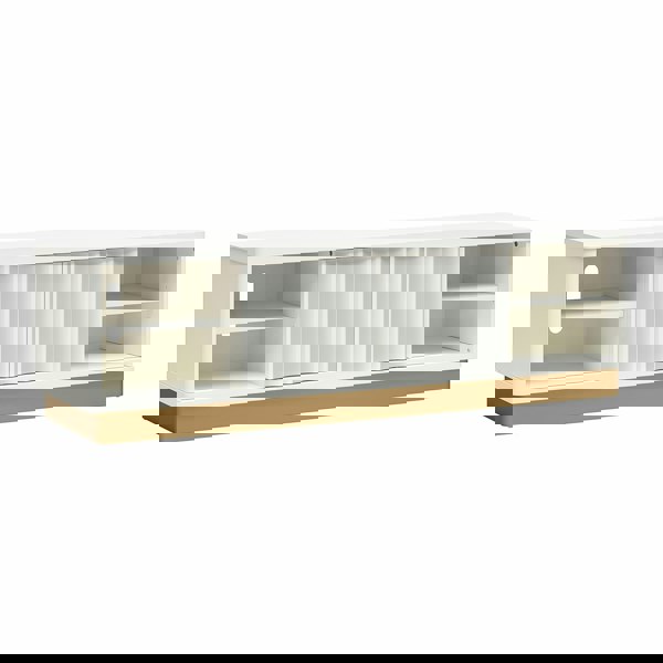 Dorel Home Rene Modern Scallop TV-Stand White Bronze