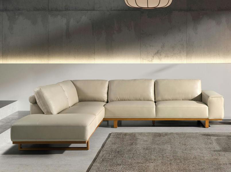 Angel Cerdá Corner sofa in sand leather 6203/6204