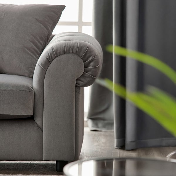 Furnishings For Less Hamilton Plush Velvet Fabric Sofa Suite