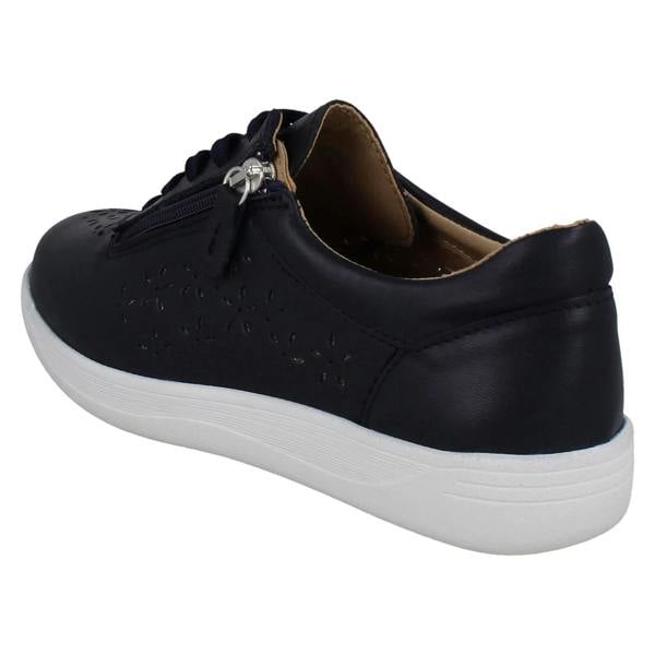 DB Shoes Ladies DB Shoes Floral Cut Out Leather Trainers Kaunas