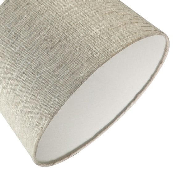 Silver Grey Jacquard Cotton Drum Lamp Shade for Lamp Base or Pendant Image 3