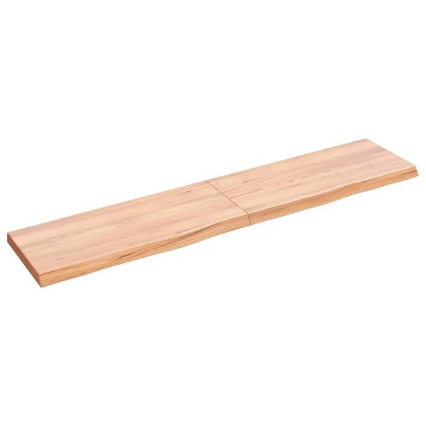 Berkfield Wall Shelf Light Brown 140x30x4 cm Treated Solid Wood Oak